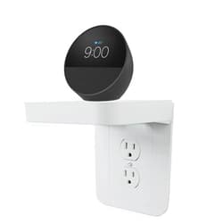 BELIEFLUO Outlet Shelf Holder, Bathroom Decor with Built-in Cable Management,A Space Saving Solution for Homepod Mini,Google Home/Echo/Smart Speakers/Electric Toothbrush/Cell Phone (Standard)