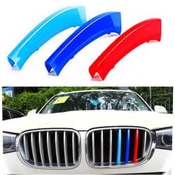 HUAPX Tri-Colored Grille Insert Trims, 1Set(3pcs) W/Standard Front Stripe Grille Insert Trims Comaptible for 2011-2017 BMW F25 X3/2014-2017/2018 F26 X4 Center Kidney Grill (7Beams)
