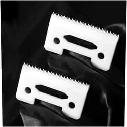 FOXSONIC 2pcs Ceramic Blade 2-Hole Stagger-Tooth Ceramic Movable Blade with Box for WAHL Cordless Clipper Replaceable Blade White