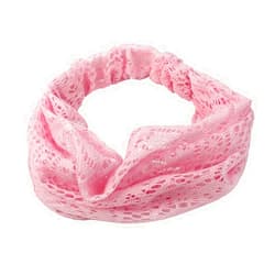 ReFaxi Elegant Women Pink Bandanas Lace Headwrap Headband Girls' Hair Accessory Gift
