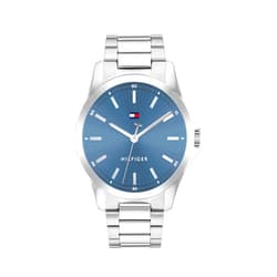 Tommy Hilfiger Men's 3H Quartz Watch, Stainless Steel Bracelet, Water Resistant 3 ATM, Modern and Stylish Timepiece, Gift for Him, 42mm