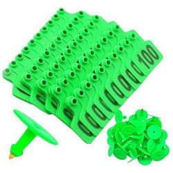 Fightingya Cattle Ear Tags with Numbers Plastic Livestock Ear Tag Marker Livestock Ear Tag for Goat Cattle Cows Calf Sheep Pig Pink Bull 101-200 Green 901-1000