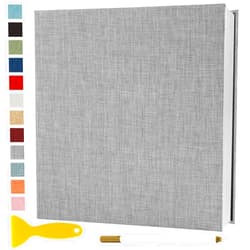 Semfalbuums Photo Album Self Adhesive Pages Scrapbook Magnetic Photo Albums with Sticky Pages for 4x6 5x7 8x10 Pictures Books with A Metallic Pen for Baby Family Wedding 11x10.6 Grey 40 Pages