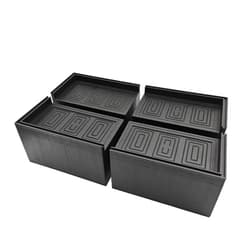 JONHWI Oversized Bed Risers, King Furniture Risers, 3 inch Raise Blocks for Bed Couch Desk Sofa Table Lifts, Furniture Legs Lifters Support up to 6000 Lbs (Black, 4 Pack Set)
