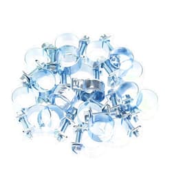 HELIFOUNER 20 Pieces 15-17mm Mini Fuel Injection Style Hose Clamps, Zinc Plated Adjustable Pipe Hose Clip Tube Clamps (19/32''-11/16'' Diameter)