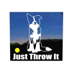 NickerStickers JUST Throw IT | Border Collie Dog Vinyl Decal by NickerStickers®