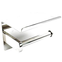 CHLDDHC Toilet Roll Holder, Tissue Holder with Shelf, Wall Mounted Polished Stainless Steel Bathroom Toilet Paper Roll Holder