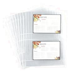 Samsill Recipe Card Page Protectors for 8.5 x 11 Recipe Binder, 4 x 6 Pockets, 2 Pockets, 50 Count, Recipe Book Pocket Page Refill Sheets, Side Margin Loading, for 8.5 x 11 Standard 3 Ring Binders