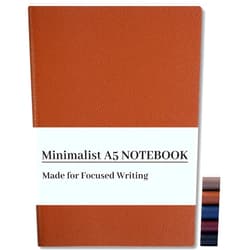 CAGIE Lined Journal Notebook for Men & Women,176 Pages A5 Medium Size, Softcover Leather Journals for Writing, College Ruled Notebook for Work & School, 100 GSM Thick Paper (5.7'' x 8.3'') (Brown)