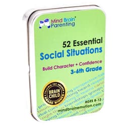 Mind Brain Emotion 52 Essential Social Situations - Social Skills Activities for Kids (3-6th Grade) - Social Emotional Learning & Growth Mindset for Family, Classroom, Counseling - Conversation Card Games for Kids 8-12