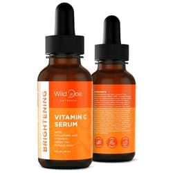 Wild Doe Naturals Vitamin C Serum for Face with Hyaluronic Acid - Firming Anti Aging Serum, Pore Minimizer, Acne Scars and Dark Spot Remover for Face - Vitamin C facial serum + Ferulic Acid, Vitamin E, Green Tea -4 oz