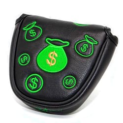 JT Sports barudan golf US Dollar Pouch Green Mallet Cover Mallet Putter Cover Headcover Magnetic Protect Golf Mallet Putters Black Synthetic Leather Well Made for Odyssey 2ball Scotty Cameron Ping