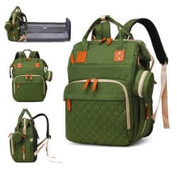 Lamroro Diaper Bag with Changing Station, Waterproof 3 in 1 Baby Diaper Backpack with Foldable Changing Pad, Large Travel Back Pack for Girl Boy, Green