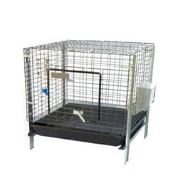 Seny Stackable Rabbit Bunny Guinea Pig Cage with Feeder Water Bottle 25 x 25 x 25 inches