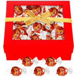 Generic Almond Butter Milk Chocolate Candy Truffles Gift Box - Individually Wrapped Lindt LINDOR Milk Chocolate Candy with Smooth Melting Almond Truffle Center for Heartfelt Present (25 Count, Almond Butter Milk Chocolate)