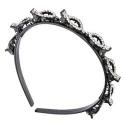 Montesy Double Layer Twist Plait Headband Double Bangs For Rhinestone Hairpins Hair Hoop Hollow Woven Hairband Hairstyle Accessories With Clips Velvet Headband, White