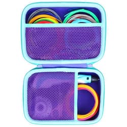 Lebakort Hard Case Compatible with SCRIB3D P1 Advanced / MYNT3D Super Professional Printing / 3Doodler Flow / PIKA3D PRO 3D Printing Pen (Purple + Teal Case)