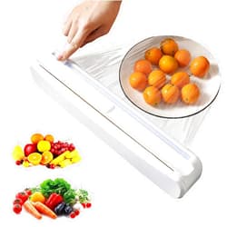 Enjoycoo Plastic Wrap Dispenser With Cutter, Reusable Cling Film Dispenser, Cling Wrap Dispenser With Slide Cutter, Also For Aluminum Foil, Tin Foil, Baking Paper (L)
