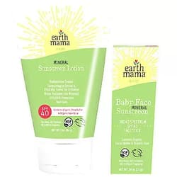 Earth Mama Baby Face Mineral Sunscreen Stick & Lotion Set, SPF 40 Kit Baby Face Stick & Lotion