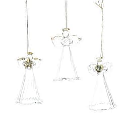Fun Express Spun Glass Angel Ornaments with Star/Heart/Praying Hands (Set of 12) Christmas Religious Decor