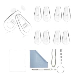 Omnful Eyeglasses Nose Pads, 5 Pairs Soft Silicone Air Chamber Glasses Nose Pads Replacement Repairing Kit, Screw-in Nose Pads with 3 in 1 Mini Screwdriver, Nose Pads for Glasses Sunglass Cleaning Cloth