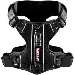 BARKBAY Dog Harness No Pull with ID Tag Pocket - Heavy Duty, Reflective, Easy Control for Large Dogs (Black,M)