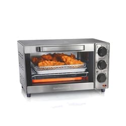 Hamilton Beach Sure-Crisp Air Fryer Toaster Oven Combo, Fits 9” Pizza, 4 Slice Capacity, Powerful Circulation, Auto Shutoff, Stainless Steel (31403)