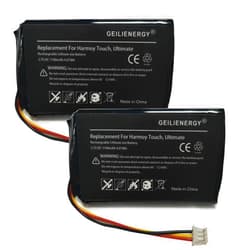 GEILIENERGY 3.7V 1100mAh 533-000084 Battery Compatible with Logitech Harmony Ultimate 915-000201 & Harmony Touch 915-000198 Remote Controls(2 Pack)