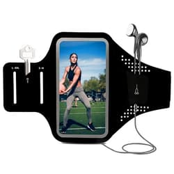 MOVOYEE Phone Holder for Running Armband Cell Phone Holder for iPhone Armband 11 12 13 14 15 Pro Max XS X XR 10 8 7 6s Plus SE Galaxy ID,Phone Armband Sleeve Fit Sport Exercise Workout Black Arm Band