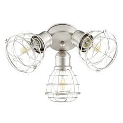 Quorum International 3-LT Cage Patio Ceiling Fan Light Kit - Satin Nickel - 2314-65,Pewter, Nickel, Silver