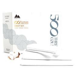 Mayfair Linen Full Size Sheets Cotton - 500 Thread Count 4 PC 100% Cotton Full Size Sheet Sets, 16” Deep Pocket Full Size Sheets Set, Cooling Full Sheet Set, Luxury Hotel Sheets & Pillowcases (White)