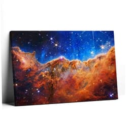 citipaitorn NASA James Webb Space Telescope Cosmic Cliffs in the Carina Nebula NGC 3372 NIRCam Image Unframed Wall Art Print Poster Home Decor in Wrapped Canvas 12x16 inch
