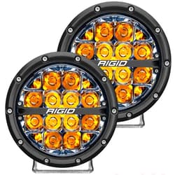 Rigid Industries 36201 360-Series LED Off-Road Light 6 in Spot Beam for High Speed 50 MPH Plus Amber Backlight Pair
