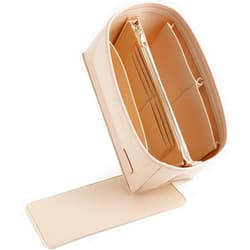 Doxo Purse Organizer Insert for Handbags & Base Shaper Combination,Tote Bag Organizer Insert with 6 Sizes,Compatible with LV Speedy & Neverfull ON THE GO and More (L-Beige)