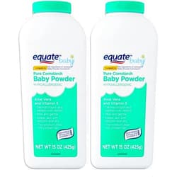 Generic Equate Pure Cornstarch Baby Powder Aloe and Vitamin E 2 Pack - 15 oz