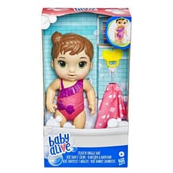 Baby Alive Splash'n Snuggle Baby Brown Hair Doll for Water Play, with Accessories…