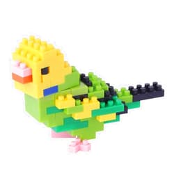KAWADA nanoblock - Birds - Budgie Green Opaline, Collection Series Building Kit