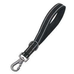 SAEGYPET 12'' Short Dog Leash, Reflective Nylon Padded Handle, Heavy Duty Strong Traffic Leash with Carabiner Clip, Perfect for Large or Medium Dogs (Black, 12 Inch)