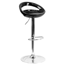 Flash Furniture Plastic Adjustable Height Barstool, Set of 1, Black