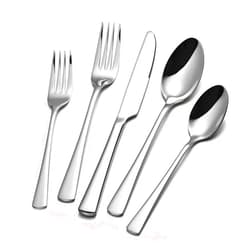 KINGSTONE 18/10 Stainless Steel Flatware, 20-Piece Forged Silverware Set for 4, Mirror Polished Cutlery Set Dishwaher Safe for Home, Restaurant, Wedding, Party