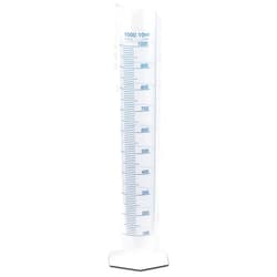 Karter Scientific 1000ml Plastic Graduated Cylinder, Printed and Molded Graduations, Single Metric Scale, Polypropylene, Karter Scientific 237O2 (Single)