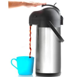 CRESIMO Coffee Carafe with Pump - 102oz / 3L Airpot 12 Hours Large Carafe Hot Cocoa Dispenser for Parties-Hot Water Dispenser, Tea Flask-Insulated Stainless Steel Hot Beverage Dispenser-Thermal Carafe Air Pot