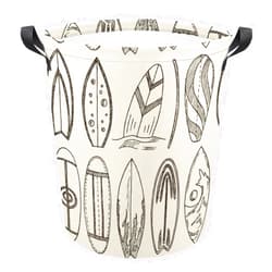 HoaMoya Collapsible Doodle Summer Surfboard Laundry Basket Laundry Hamper With Handles Large Clothes Toy Storage Bin for Household Bedroom Bathroom