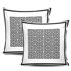 KELEMO Home Set of 2 Pillow Case Modern Black and White Geometric Greek Key Throw Pillow Covers Cushion Decorative Pillowcase Square 22 x 22 Inches