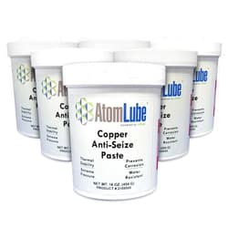 AtomLube Copper Anti-Seize Paste | High Temp Assembly Lube for Threaded Fasteners & Fittings | High-Performance Anti Rust Lubricant, 1 Pound Jar (6 Pack)