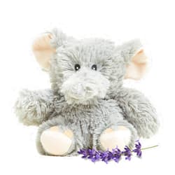 warmies Junior Microwavable & Weighted Stuffed Animals, Elephant - Heated Stuffed Animal Plushie for Warmth & Comfort - Cute Soft Plush Toys for Adults & Children (Boys, Girls, Babies & Toddlers)