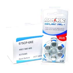 Rayovac Cochlear 675 Mercury Free Batteries- 60-bx