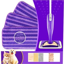 AmaVins Reusable Microfiber Mop Pads Compatible with Swiffer Wet Jet, Wet Jet Pads Refills for Swiffer Mop, 3 Pack Washable Mop Refill Pads Wet Pads for Floor Cleaning Wet Dry Use for Any Floor Types