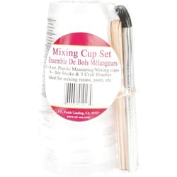 Environmental Technology EN01013 6 Stir Sticks3 Brushes Castin' Craft Mixing Cup Set, Clear