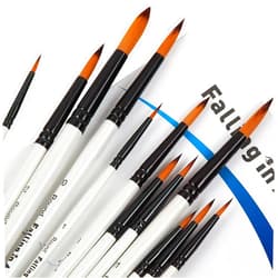 Falling in Art Paint Brushes Set, 12 PCS Nylon Professional Round Paint Brushes for Watercolor, Oil Painting, Acrylic, Face Body Nail Art, Crafts, Rock Painting